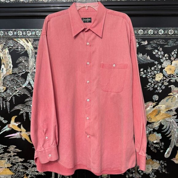 Gitman Bros Pink Oxford Button Long-Sleeve Shirt Made In Italy 3XL - Picture 1 of 9